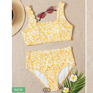 Scalloped High Waisted Bikini